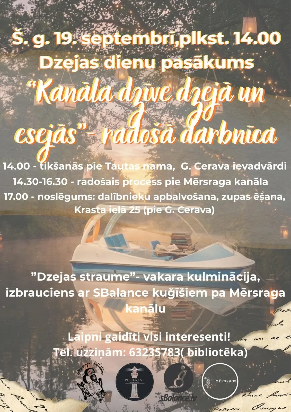 Dzejas dienu pasākums “Kanāla dzīve dzejā un esejās”