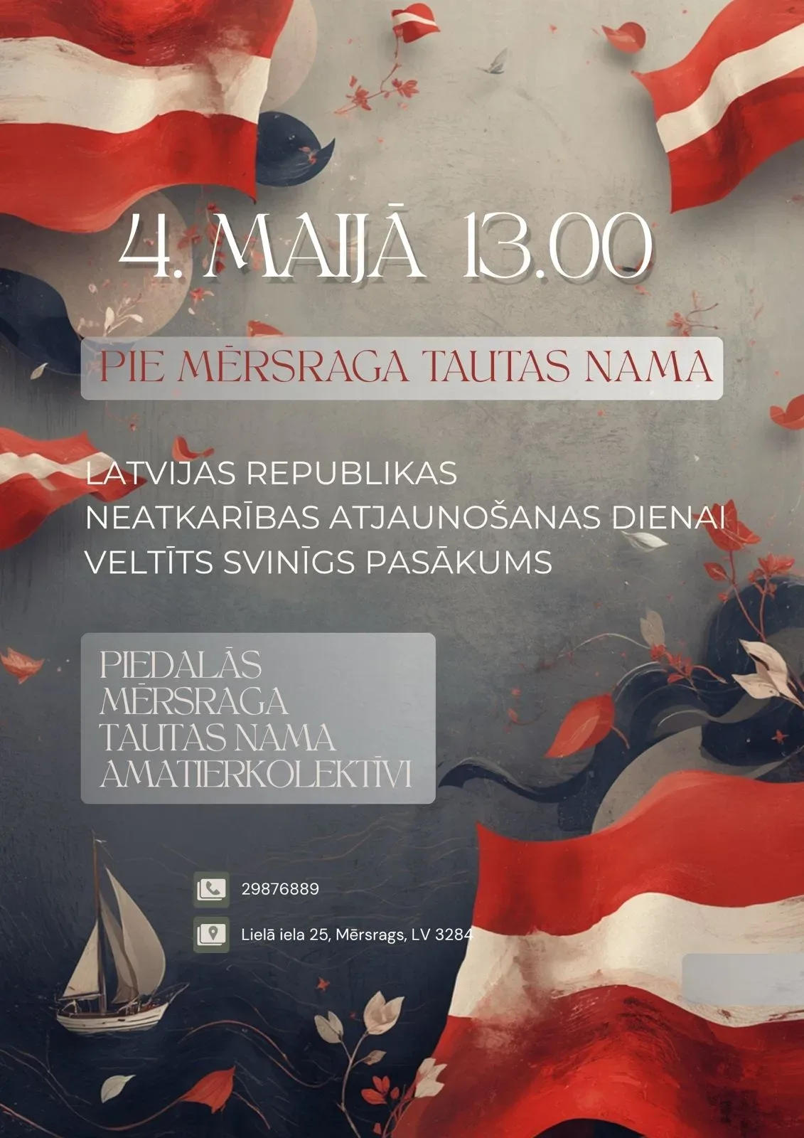 Latvijas Neatkarības atjaunošanas dienai veltīts svinīgs pasākums