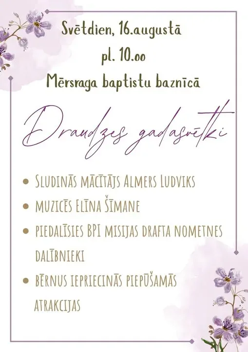 Mērsraga baptisu baznīcā "Draudzes gadasvētki"